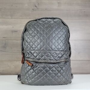 MZ Wallace Quilted Gray Nylon Backpack